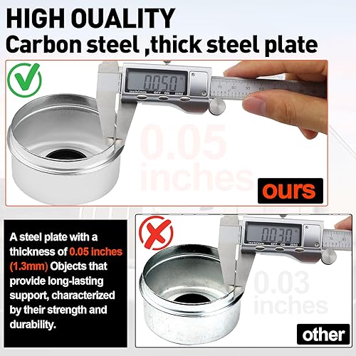 Miniatura 2 de 4 tapas de cubo de remolque de 1.98 pulgadas, cojinete de husillo de remolque, tapa antipolvo, cubierta de grasa y 4 tapones de goma adicionales