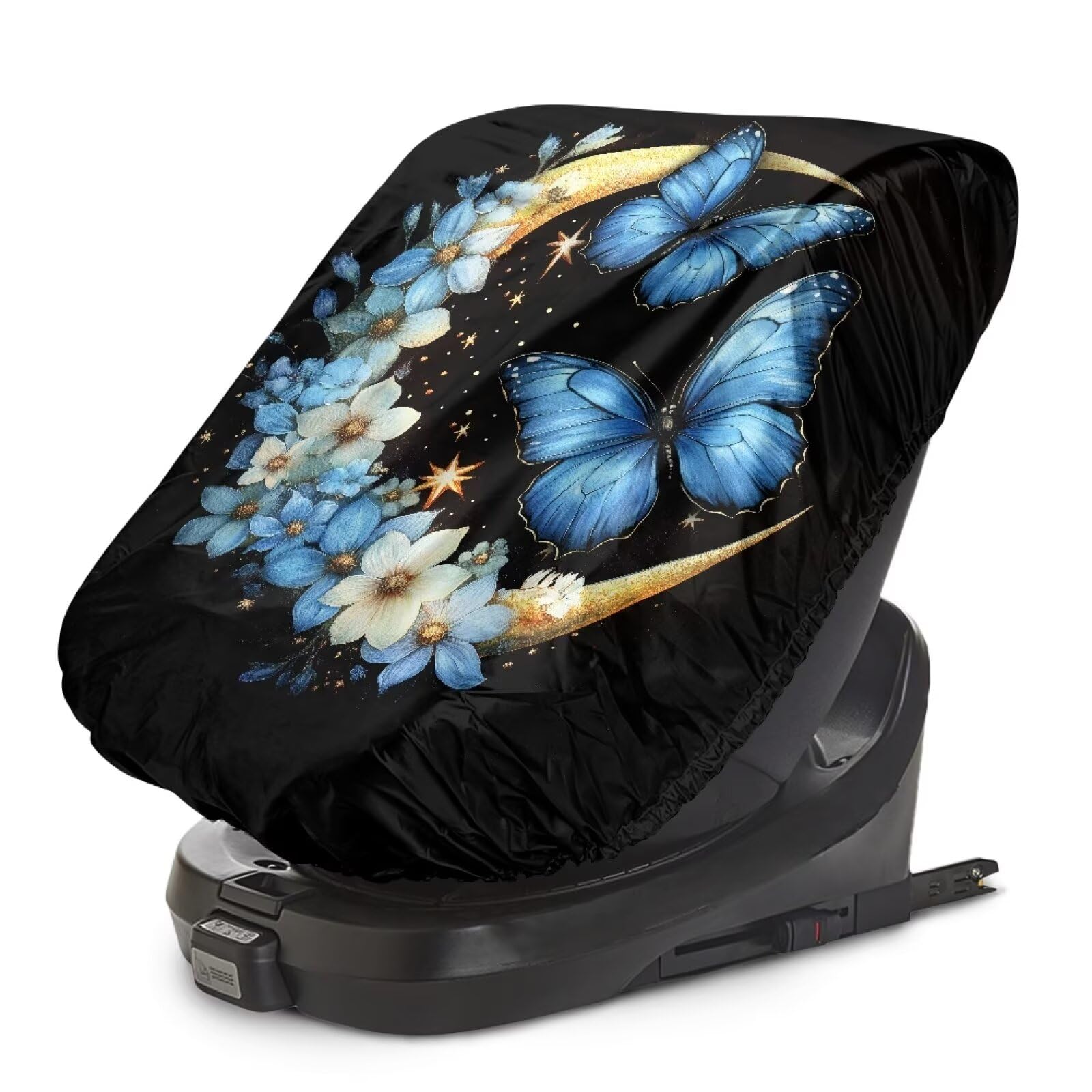 Brosoneto Baby Car Seat Sun Shade Cover, Butterfly Moon Infant Car Seats Heat Protector UV Block and Reflective Keep Your Toddler's Carseat at a Cooler Temperature Travel Accessories