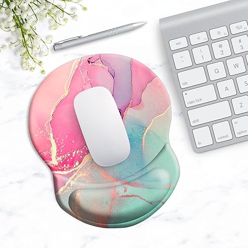 Miniatura 2 de Alfombrilla de mouse con soporte de muñeca, ergonómica para aliviar el dolor, cómoda almohadilla de silicona para mouse con base de poliuretano