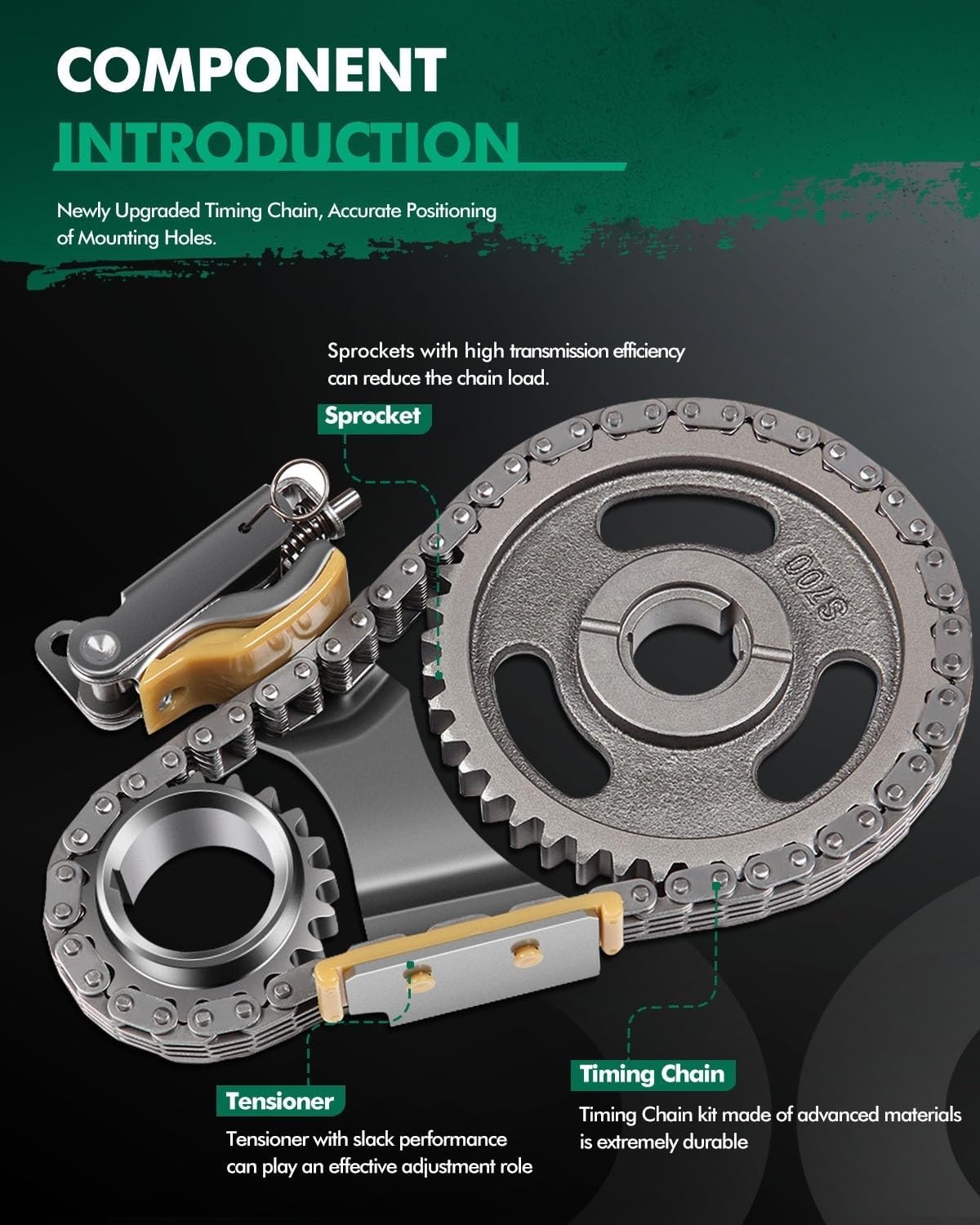 SCITOO C-3086K 90376S Engine Timing Chain Kit Replaces for Ford E-150 E-250 Econoline for F-150 Heritage Freestar Taurus Thunderbird Windstar for Lincoln Continental for Mercury Monterey 90-08