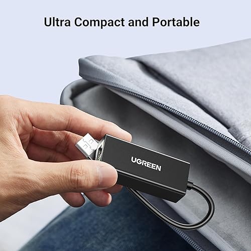 Miniatura 8 de UGREEN USB to Ethernet Adapter, 10/100 Mbps Network Adapter, with AX88772D Chip, RJ45 Wired LAN Dongle for Laptop, Compatible with Nintendo Switch