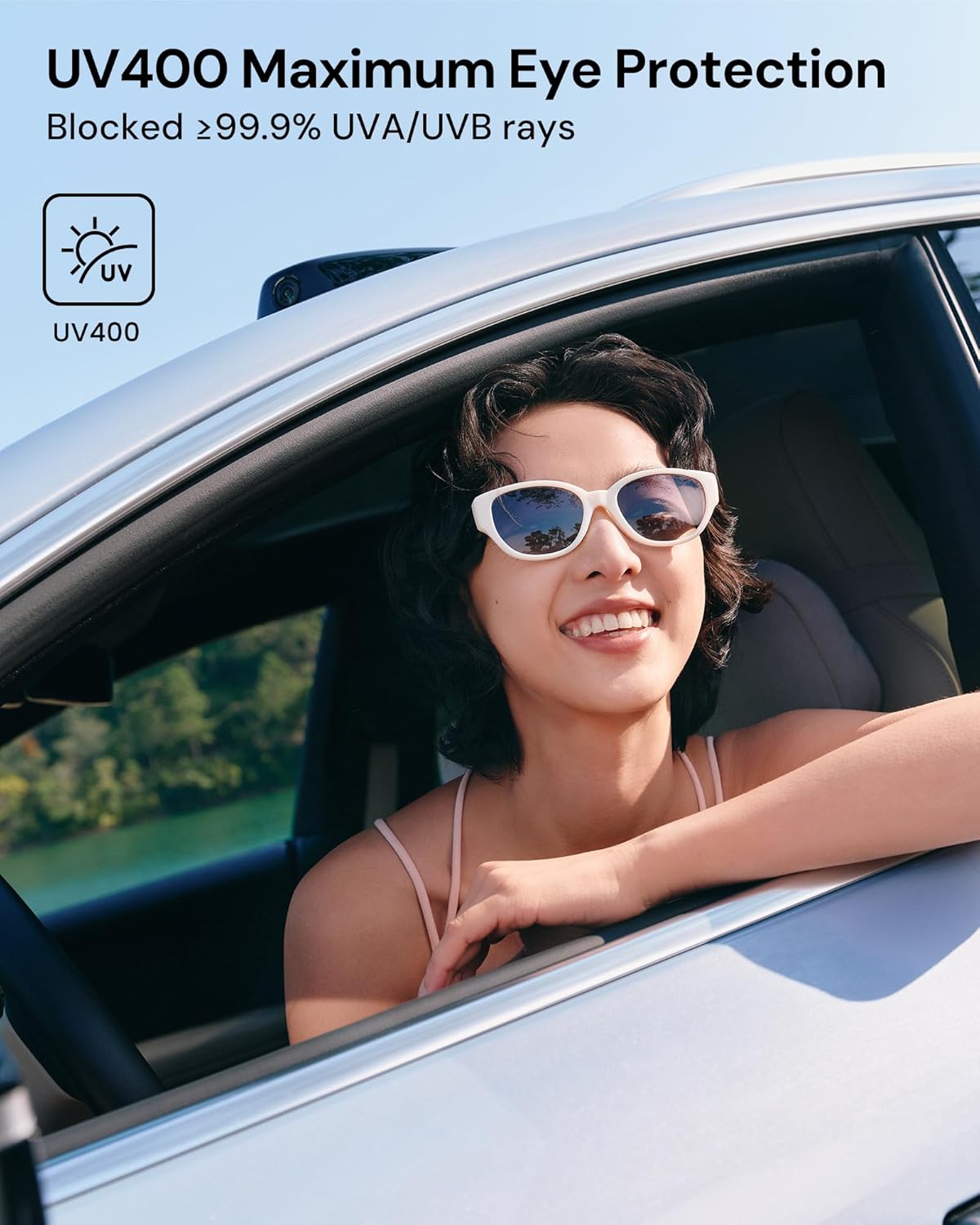 BENEUNDER Women's Polarized Sunglasses - UV400 Trendy Folding Lightweight Shades, Retro Classic Designer Style - Image 3