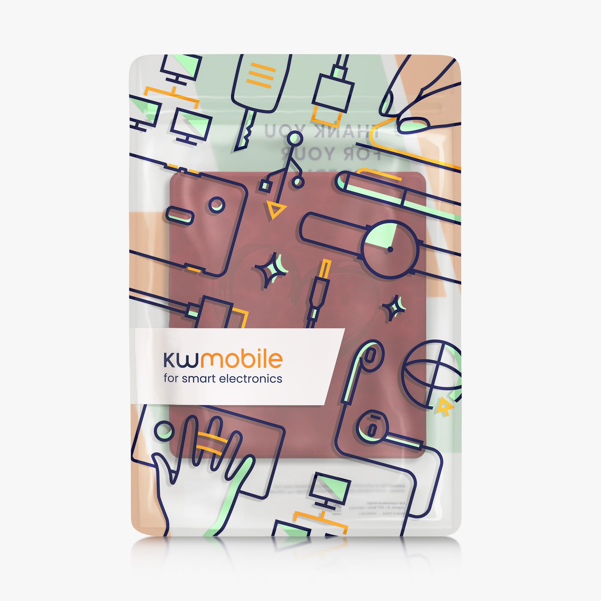 kwmobile Schutzhülle für Amazon Kindle Scribe (2022/2024) Hülle - eReader Case aus Kunstleder mit Auto Sleep Funktion - Herz Brush mit Dunkelrot