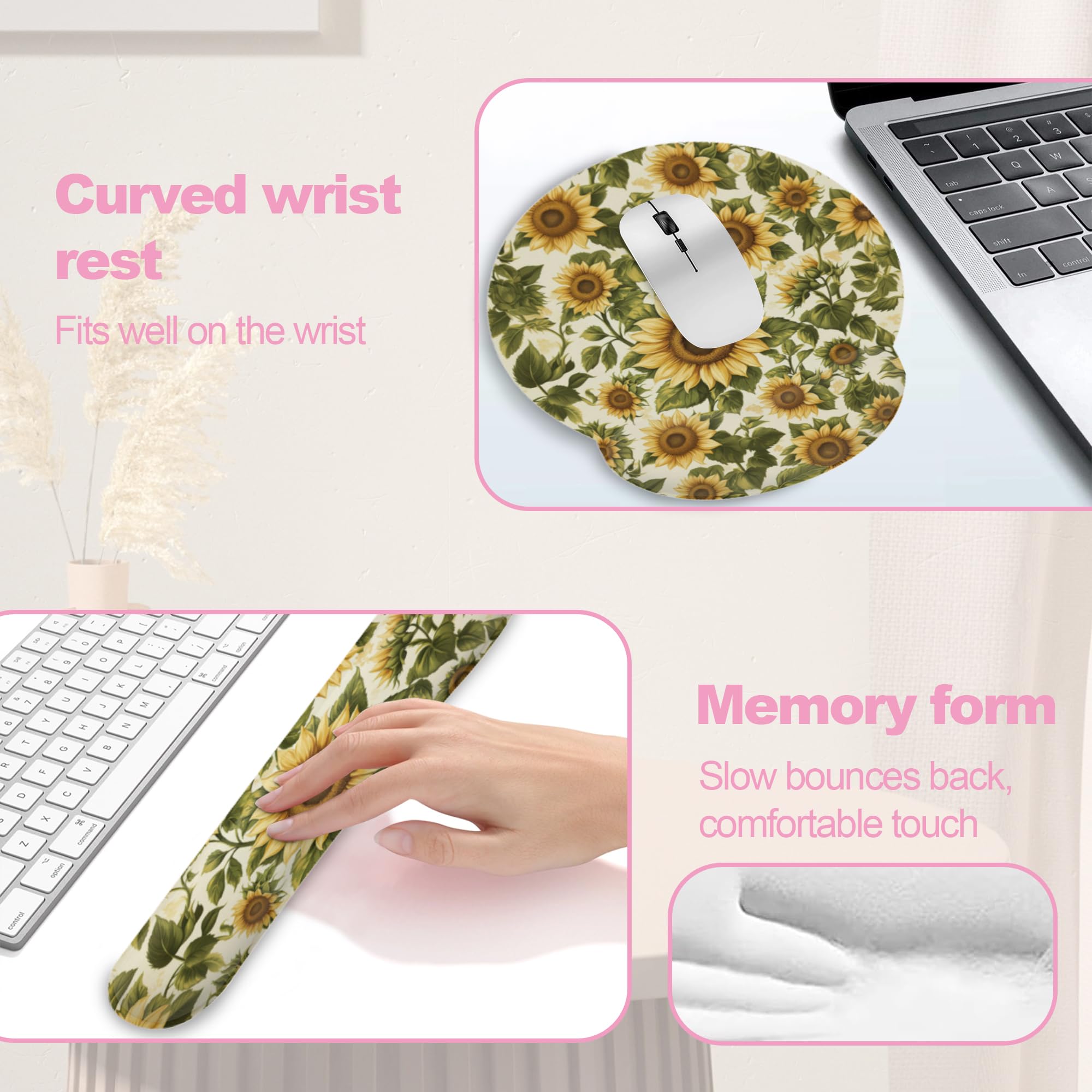Ergonomische Handgelenkstütze, Tastatur, Maus, Handgelenkauflage, Computer-Büro, bequeme Handgelenkauflage für Maus, einfaches Tippen