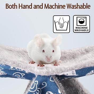 Pet Cage Hammock, 3-Layer Rat Hammock, Soft and Fluffy Hamster Hanging Bed