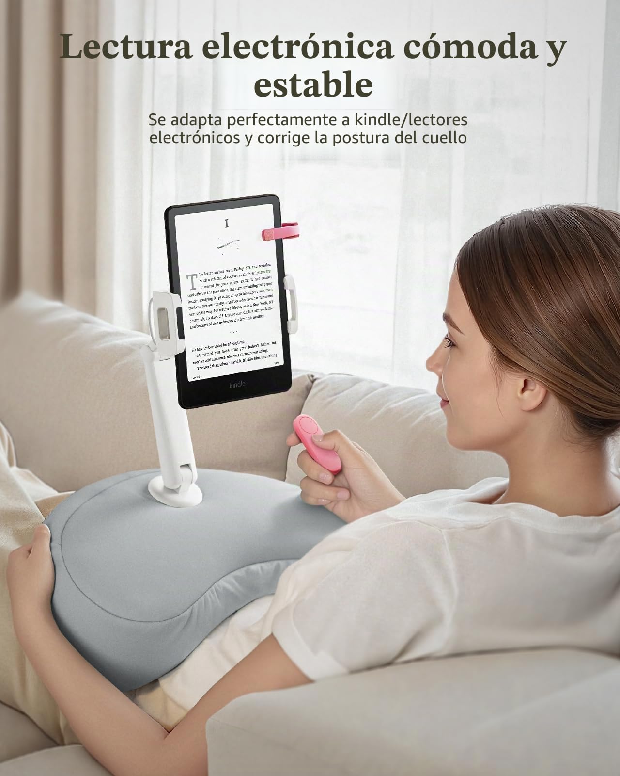 SAIJI Soporte de Tableta Almohada, Soporte iPad Ajustable 360° para Cama con Brazo de Doble Eje Flexible, Soporte de Tableta para iPad, Kindle, Monitor Portátil y Todos los Dispositivos de 4.7"-15.6"