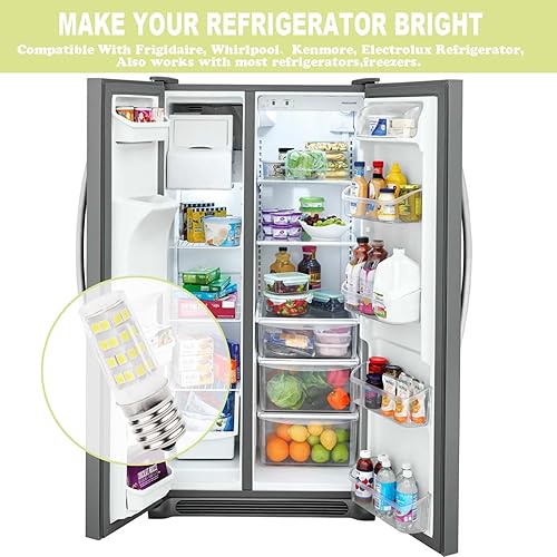 Miniatura 5 de Yooank Bombilla de refrigerador KEI D28a KEL2811 E17 3.8W para Frigidaire Kenmore Electrolux repuesto de bombilla congelador 100V-265V 5304517886