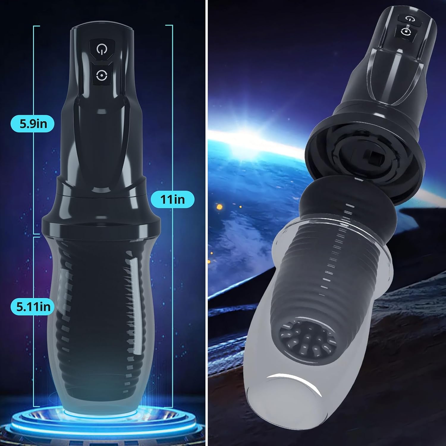 FST Automatic Male Masturbator 7 Vibration Modes and 360° Rotating Silicone Pocket Pussy Male Stroker with 3D Realistic Spiral Texture Adult Sex Toys for Men Masturbation