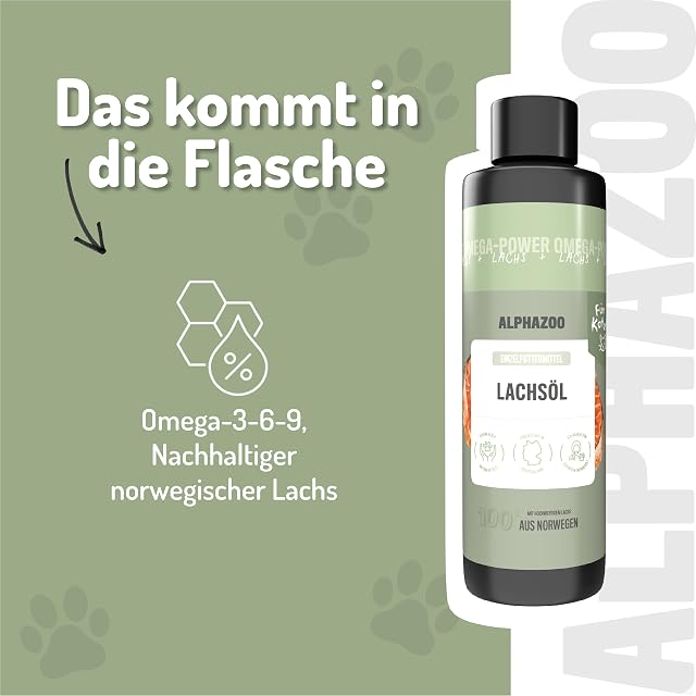 Foto 3 de 6 de alphazoo Aceite de salmón para gatos Omega 3 aceite de pescado para piel y