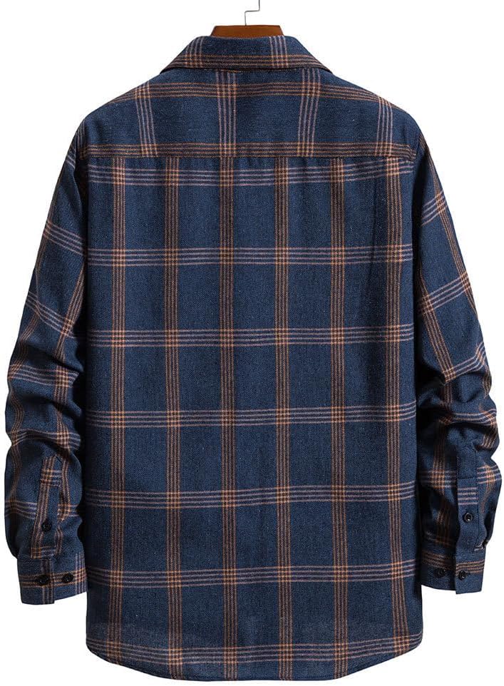 NUOREEL Men's Regular Fit Long Sleeve Plaid Flannel Shirt, Button Down Shirts Casual Shirts - Image 2