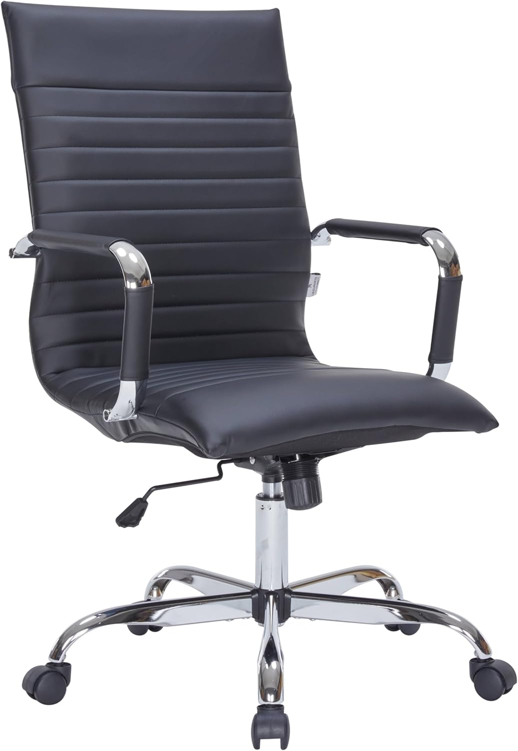 LeisureMod Harris Ergonomic Executive Office Chair – High-Back Leatherette Swivel Task Chair with Adjustable Height, Tilt Control, Computer Desk Chair for Home Office & Workspace