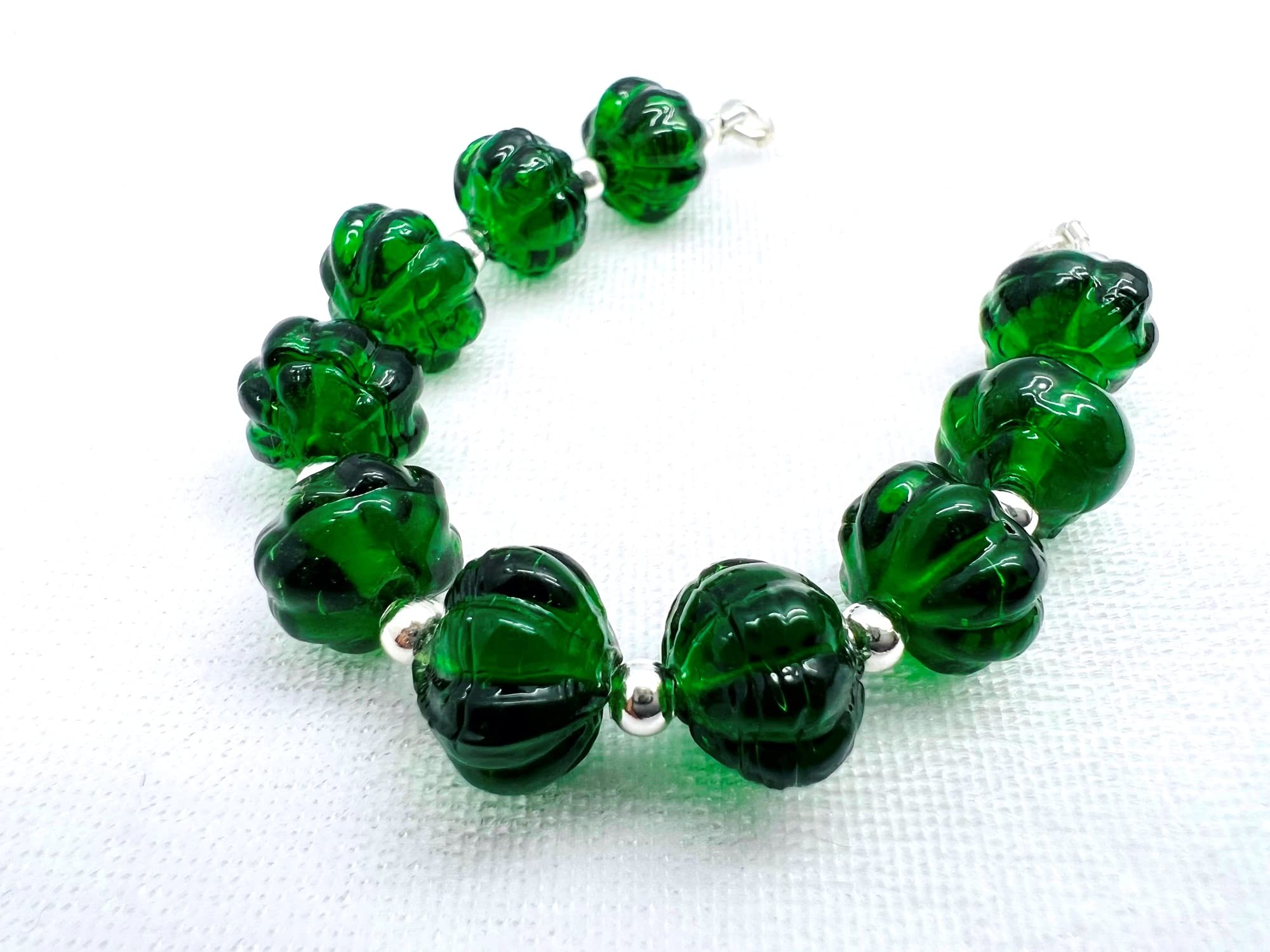 1 Strand Emerald Quartz 10 Pcs Beads Size 9mm Melon Shape Cut Smooth Beads for Jewellery Making, Beading & Craft Supplies KCRAFTS-RK_k58