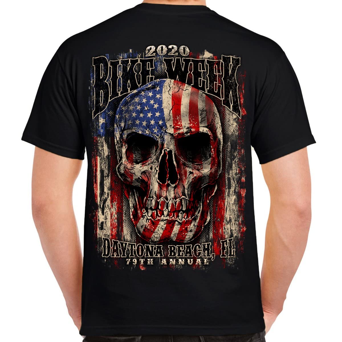 2020 Bike Week Daytona Beach Skull Flag T-Shirt