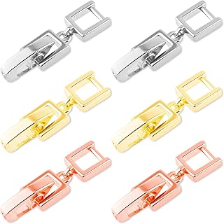 6 PCS Necklace & Bracelet Extenders with Foldover Clasps - 2Gold+2Silver+2Rose Gold Jewelry Extensions for Necklaces, Bracelets, Anklets & Watch Bands - Ideal for Jewelry Making, DIY Crafts & Repair