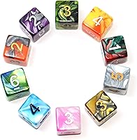 Vista 9 de SmartDealsPro Paquete de 10 dados poliédricos multicolor D4 D6 D8 D10 D12 para juegos de mesa Dungeons and Dragons DND RPG MTG (doble color, D4)