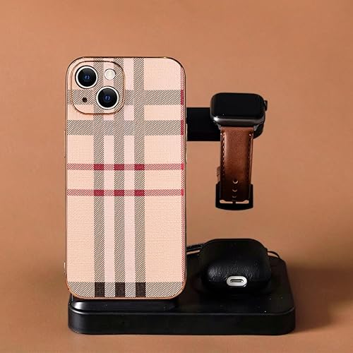 Miniatura 8 de LINXUXIE Funda de teléfono para Apple iPhone 13, funda de cuero de moda, TPU suave protección contra caídas, a prueba de golpes, marco de metal,