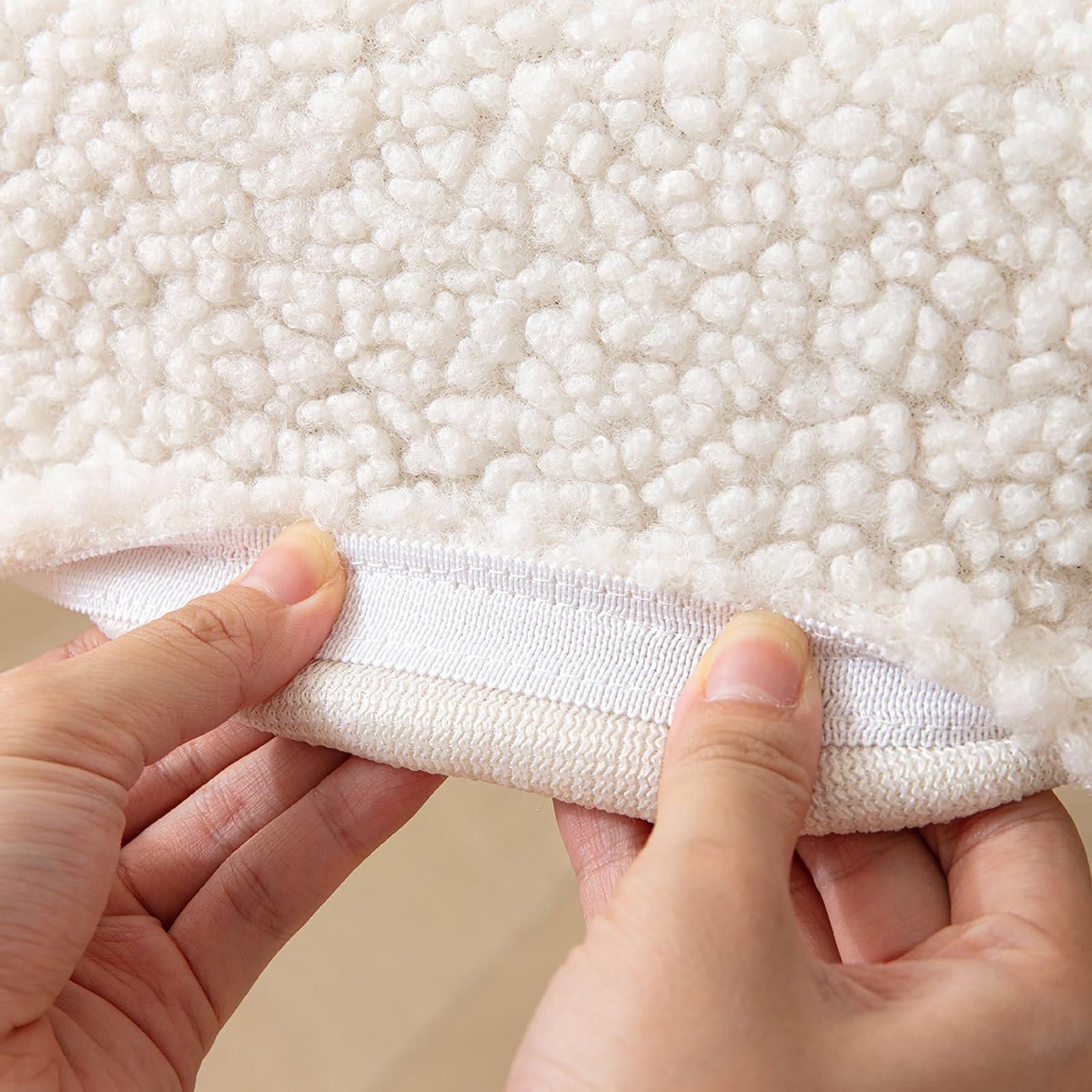Coprisedie 4 Pezzi Spesso Elasticizzato, Coprisedie con Schienale Rimovibile Lavabile, Copri Sedia da Cucina in Pile Teddy, per Sedie con Schienale Alto Sala da Pranzo Cucina Casa Hotel(White)