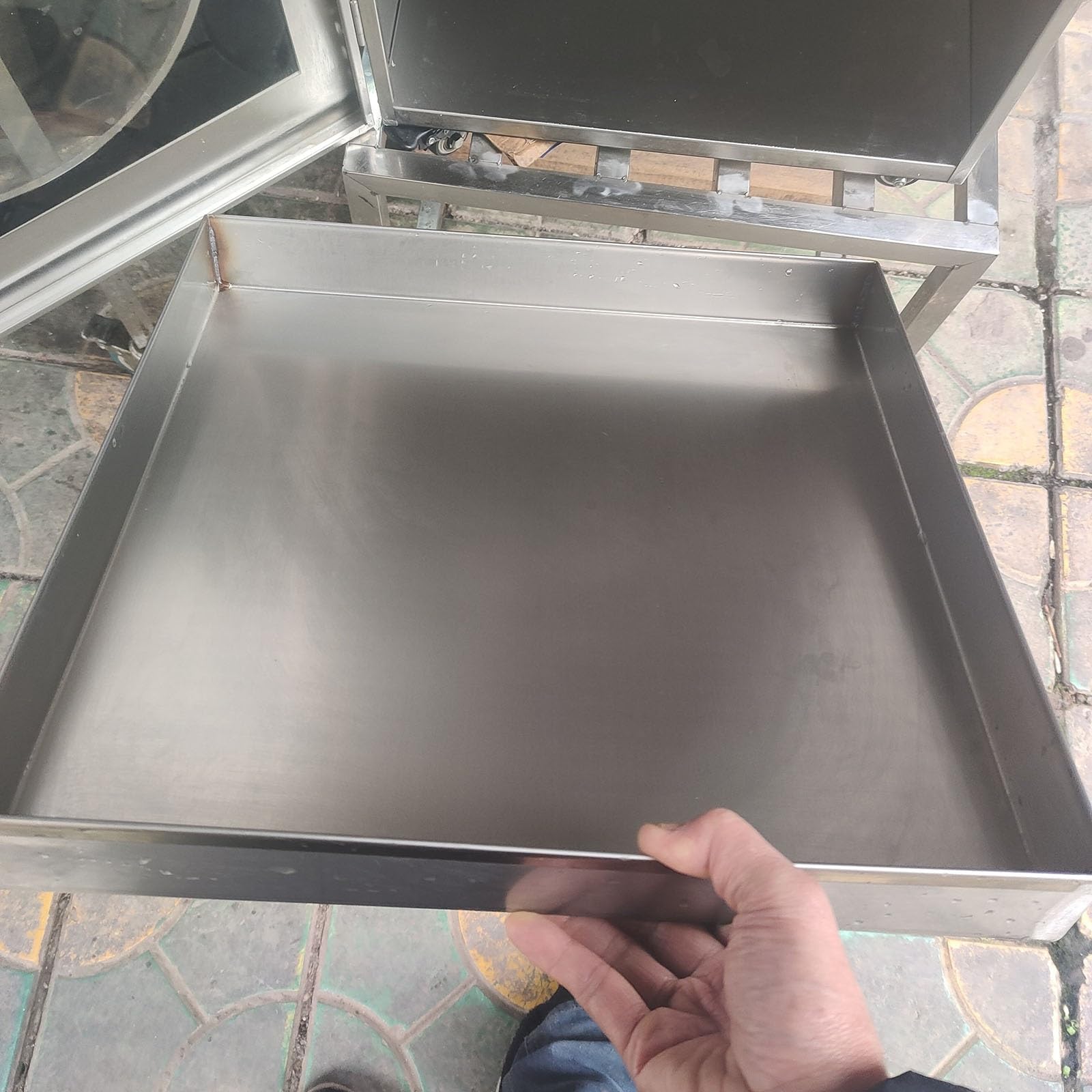 Bandeja Cambio Aceite Coche Antifugas, Bandeja Recogedora Acero Inoxidable | Bandeja Multifunción Para Lavadora, Secadora, Cortacésped, Aire Acondicionado, Maceta, Nevera(60x45x5cm)