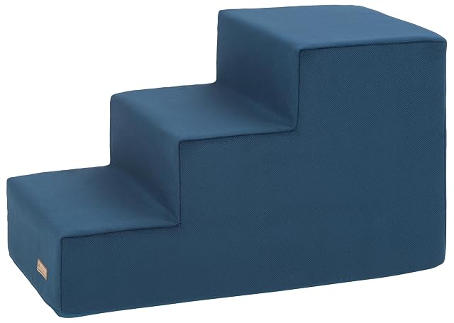 Foto 4 de 5 de Escaleras para Perros y Gatos, de Espuma, 3 peldaños, peldaños, adiestramiento (Color: Azul Marino)