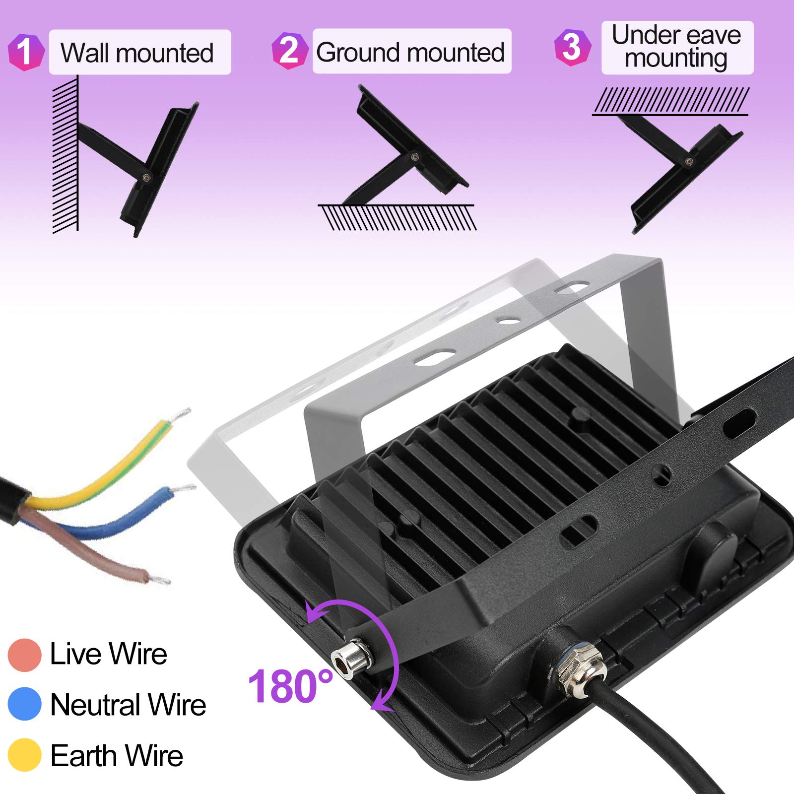 RGB Strahler, 8er 50W Bunt Dimmbar Fluter mit Fernbedienung, LED Scheinwerfer 16 Farben 4 Modi, Farbwechsel Fluter Memoryfunktion, IP66 Wasserdicht für Aussen Innen (kein Stecker)