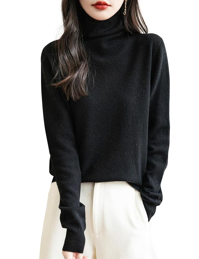 Chanyarn Womens 100 Merino Wool Seamless Sweater Turtleneck First-Line Ready to Wear Long Sleeve Knitted Pullover Tops