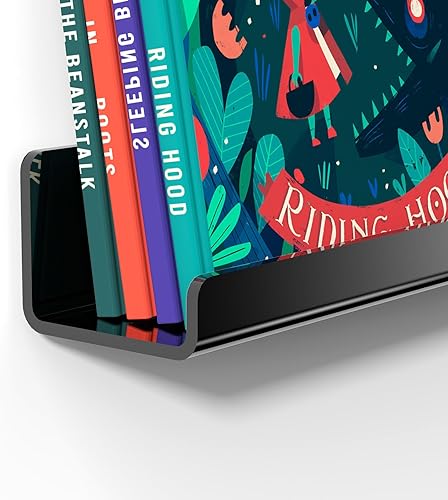 Miniatura 52 de NiHome Paquete de 2 estantes magnéticos de acrílico de 17 pulgadas para pizarra blanca, pantalla de imágenes grandes, elegantes estantes para Negro