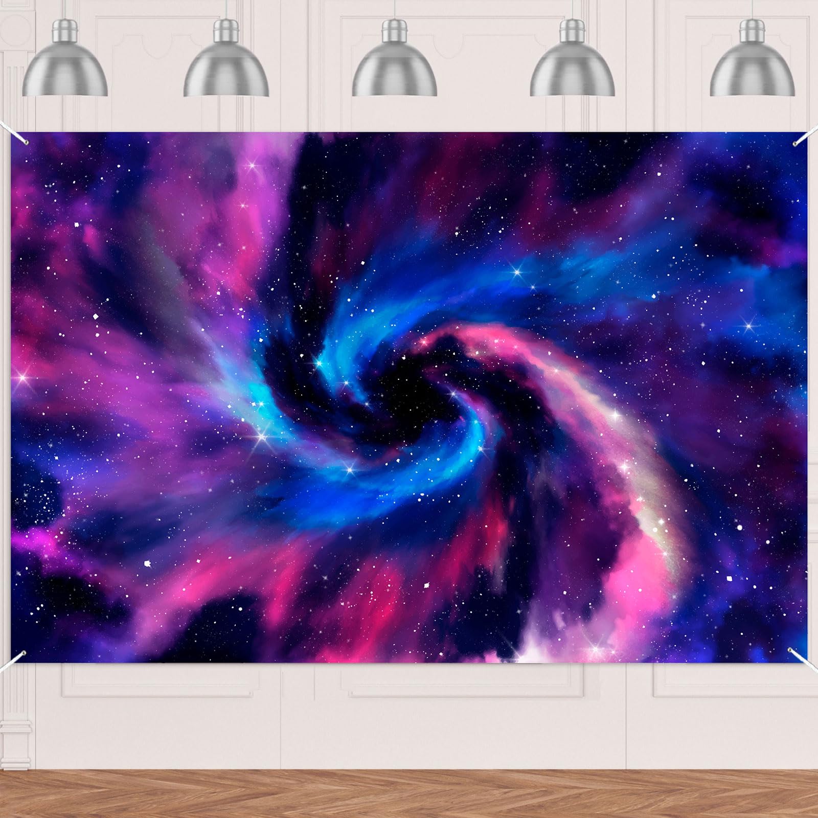 Galaxy Starry Sky Psychedelic Mysterious Universe Banner Backdrop Outer Space Nebula Starry Stars Cosmic Theme Decor Decorations for Boys Girls 1st