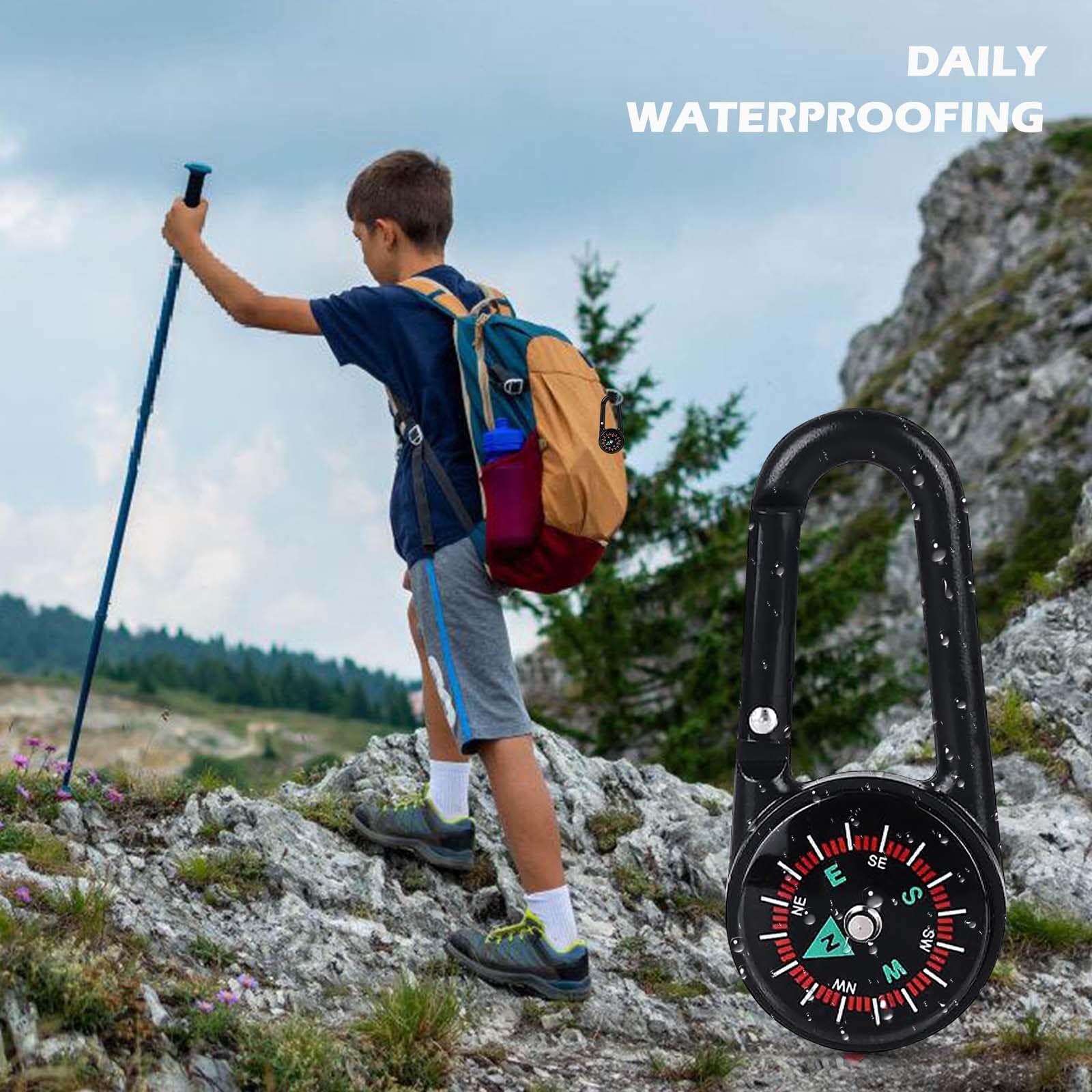 Pezzi Bussola Con Moschettone 2 In 1, Mini Bussola Da Campeggio Multicolore Per Escursionismo Bambini Portachiavi Impermeabile Resistente Allacqua Per Esterni Emergenza Regalo 89004820