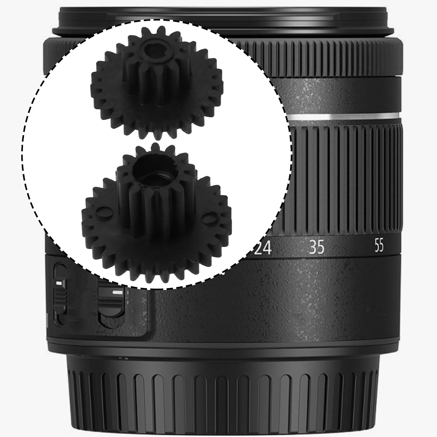 OTOTEC 2 Sets Camera Lens Zoom Motor Wheel Gear Compatible with Canon EF-S 18-55mm f/3.5-5.6 is