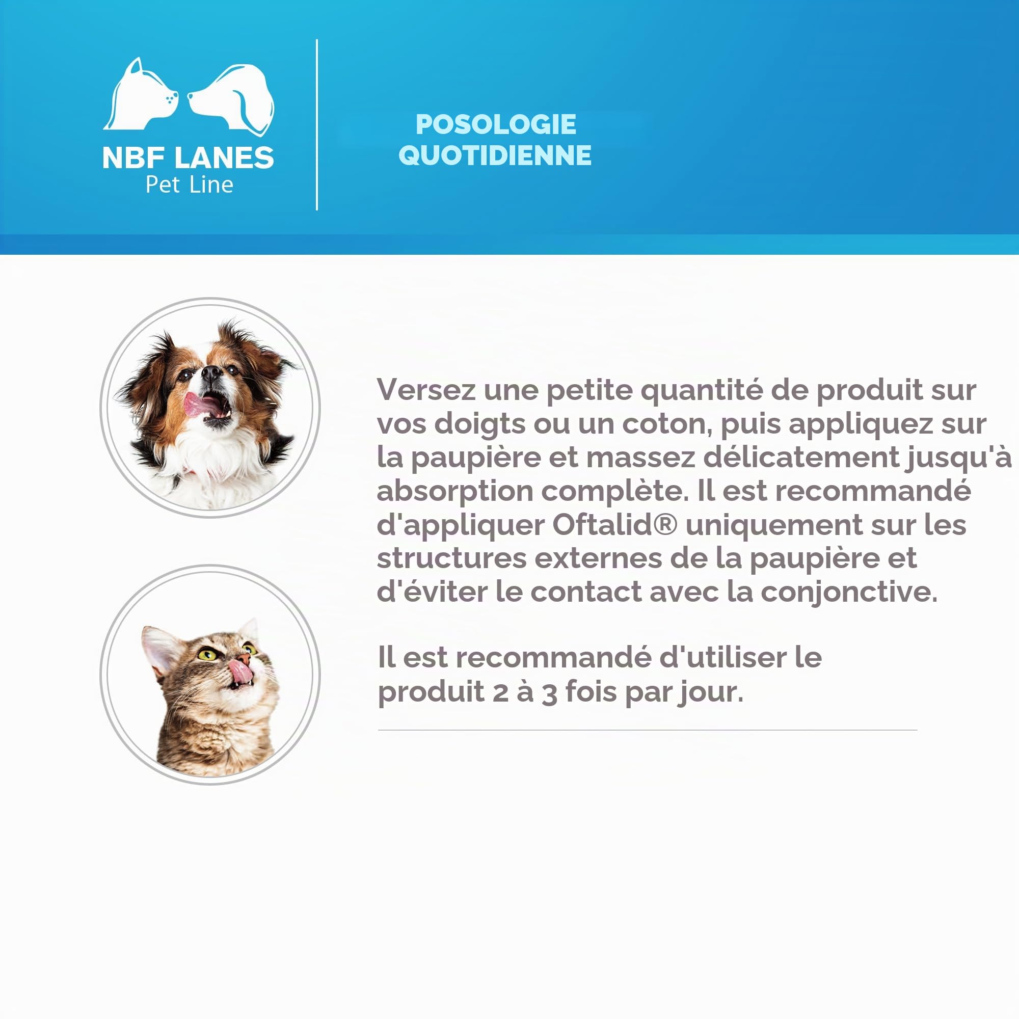 NBF Lanes | Oftalid Chien et Chat, Pommade ophtalmique 20 ml, pour le bien-être de la Paupière des Chiens et des Chats