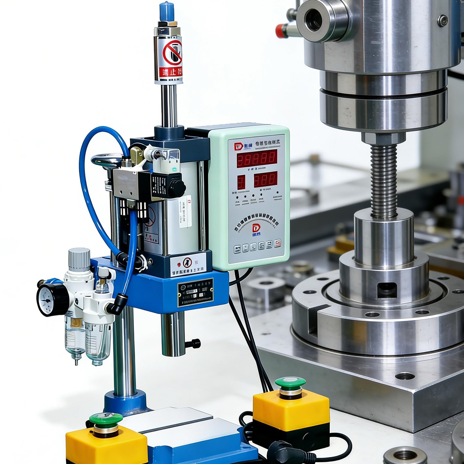 CelyToe Pneumatic Press Machine Pneumatic Riveting Press Desktop Pneumatic Punch Press with 4 Versions for High Precision Stamping Bearing Press-Fitting & Electronic Component Manufacturing D