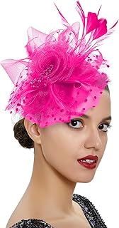 Fascinators for Women Tea Party Headband Kentucky Wedding Cocktail Flower Mesh Feathers Hair Clip Derby Hats