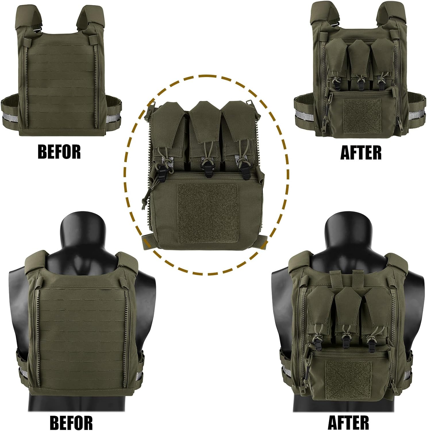 PETAC GEAR TacTical BackPack,Zip On Back Panel Banger For V5 Vest | Banger