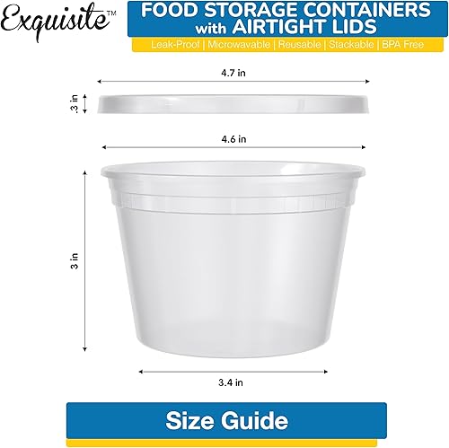 Miniatura 2 de Contenedores de plástico desechables de 16 onzas con tapas, 240 de cada recipiente y tapas, recipientes resistentes a fugas para alimentos,