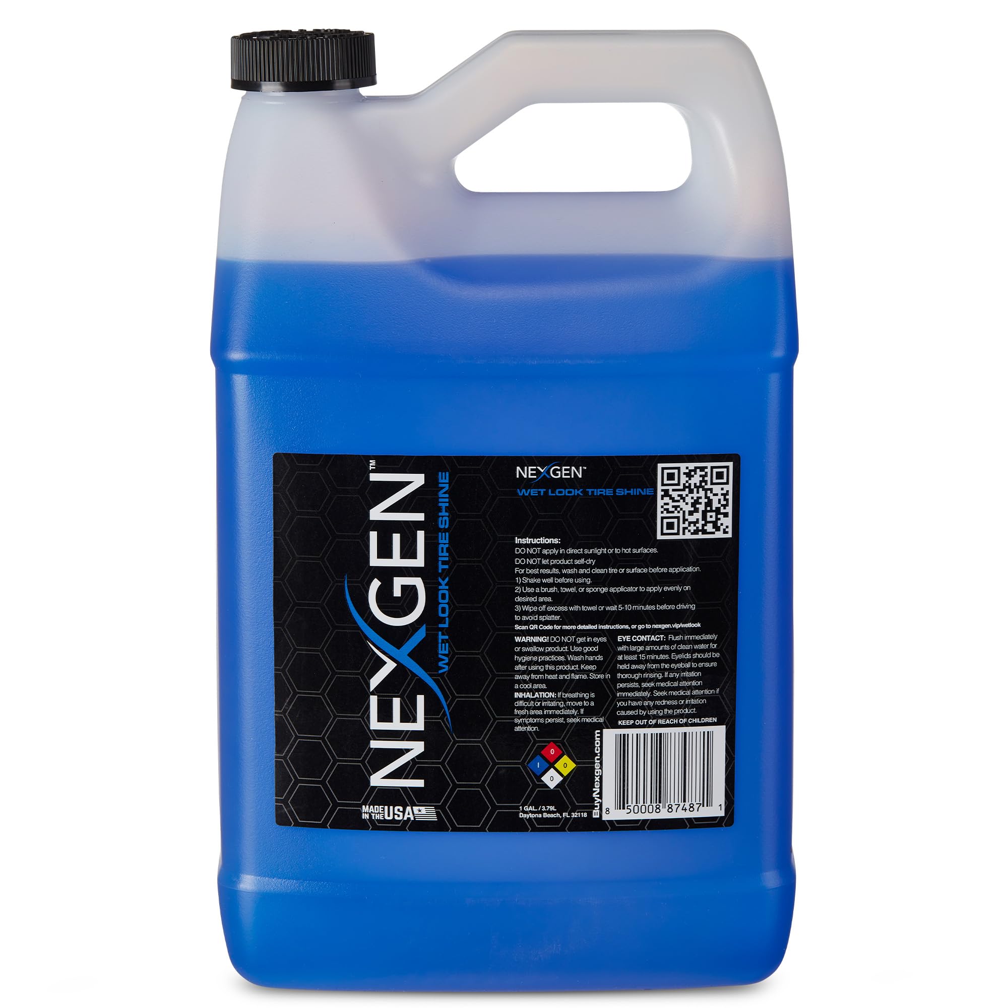 Nexgen Wet Look - Brillo de neumáticos (galón) - Acabado brillante y protección UV - Mantiene los neumáticos y molduras frescos - Detalles de automóviles sobre la marcha - Suministros de limpieza de