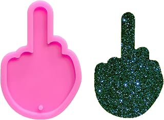 Shiny Glossy Love Sign Hand Middle Finger Shape Silicone Molds for DIY Craft Keychain Polymer Clay Mold Epoxy Pendant Resin Crafting Making Backpack Cake Decoration Fondant Mould
