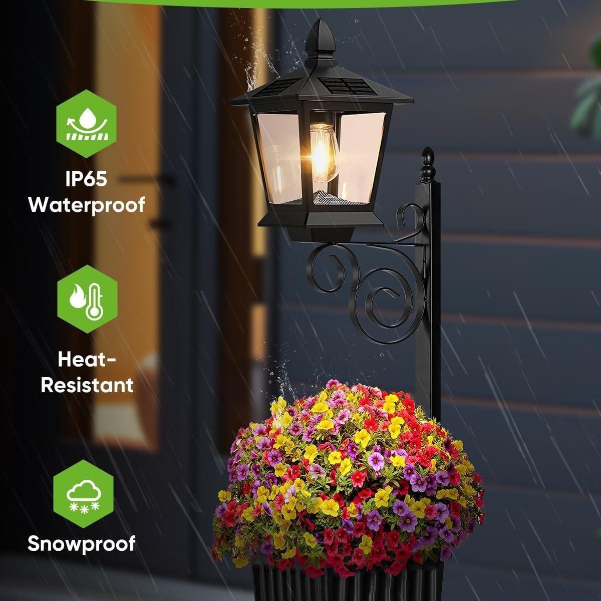 Waterproof Retro LED Path Lights for Solar lamp Posts Outdoor Solar Lights terraces Gardens and patios(one Unit)