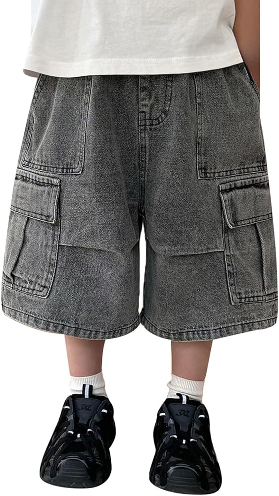 Amazon.com: Boys Baggy Jean Shorts Kids Y2K Elastic Waisted