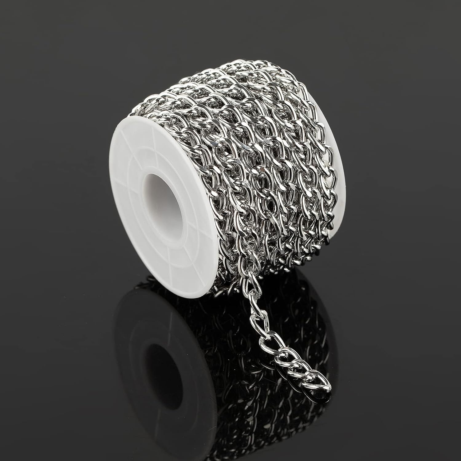 16.4 Feet Twisted Curb Chain Links Silver Plated Aluminum Bracelet Necklace Chain Bulk for DIY Craft Jewelry Making with Lobster Clasps and Jump Rings