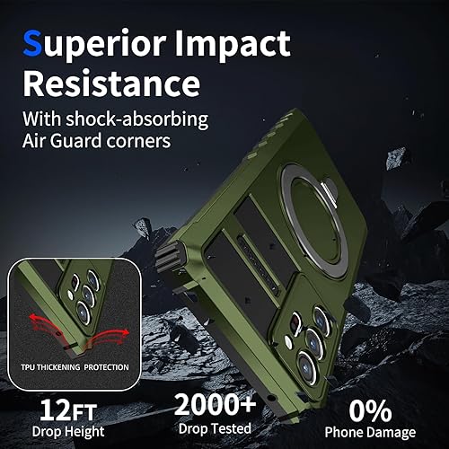 Miniatura 6 de Funda para Samsung Galaxy A32 5G con 2 protectores de pantalla de vidrio templado, con anillo magnético de 360 para automóvil y cubierta de cámara