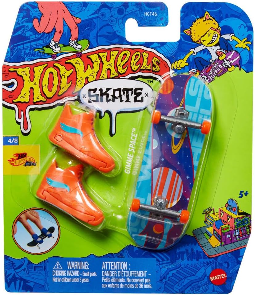 ホットウィール、スケートボード、Gimme Space テニス付きスケートボード、子供用おもちゃ、対象年齢5歳以上、おもちゃ、マテル