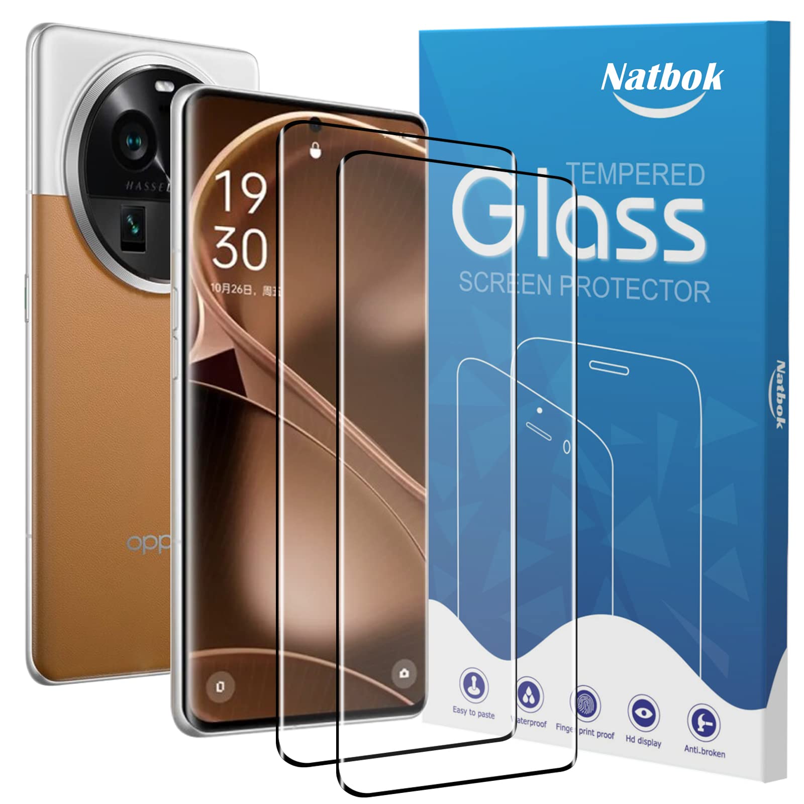 2 Pack for Oppo Find X6 Pro Screen Protector,9H Tempered Glass Film,HD Clear Scratch Resistant,Case Friendly Bubble-Free Easy Installation for Oppo Find X6 Pro Glass Screen Protector