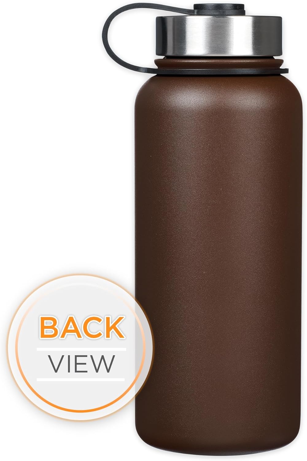 Christian Art Gifts Large Inspirational Stainless Steel Double Wall Vacuum Sealed Insulated Water Bottle for Men & Women: Strength & Courage w/Lion, Leak/Spill-proof, Hot/Cold Beverages, Brown, 32 oz - Image 2