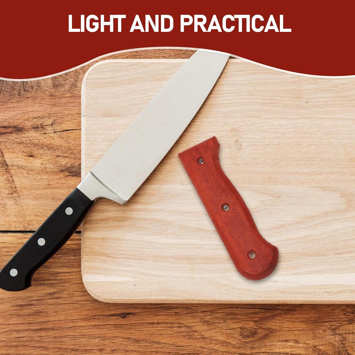 BESTYASH Wooden Cutter Handle Replacement Grip for Kitchen Supply, Lightweight with Unique Shape Design, Sturdy Chopping Cutter Handle for Comfortable Use image 3