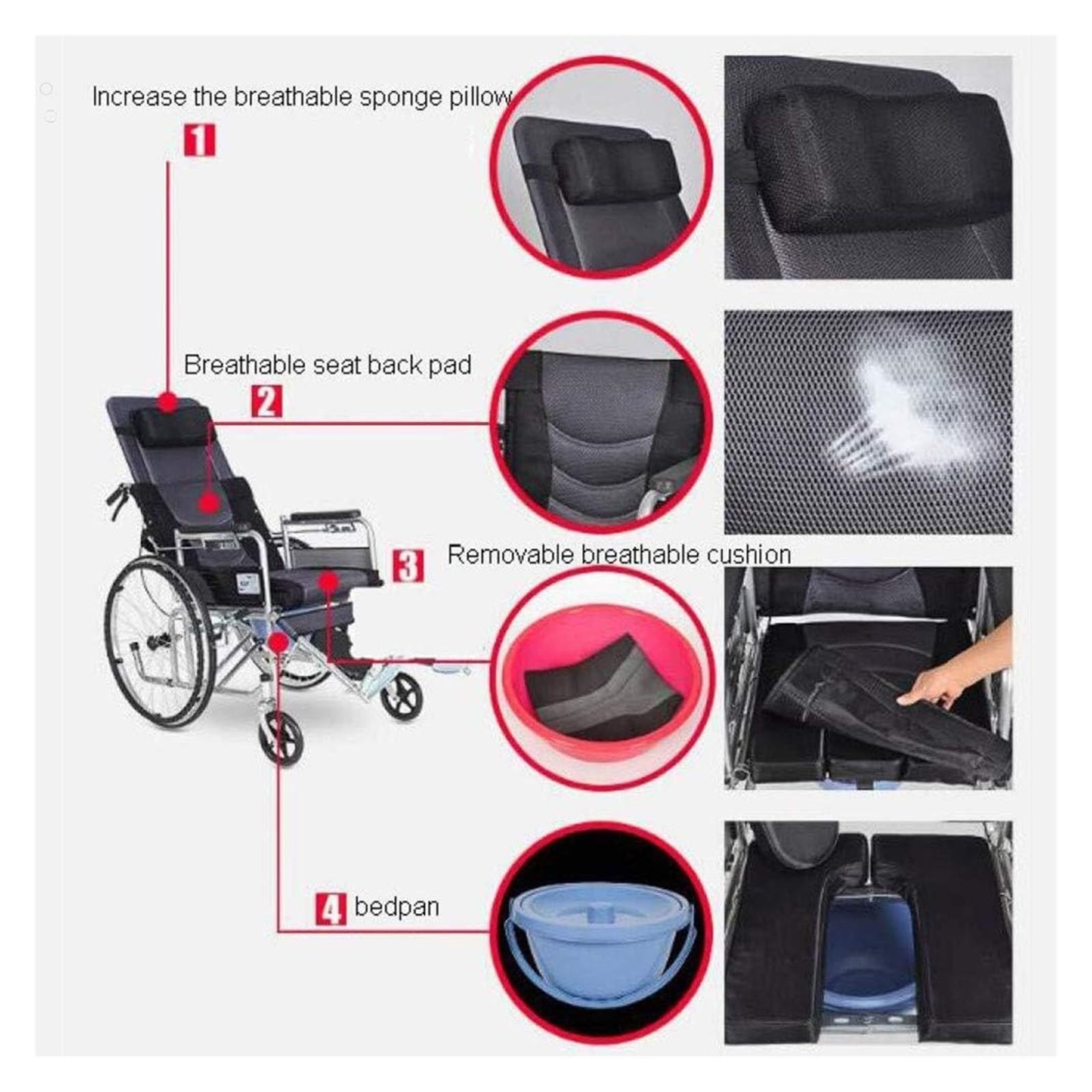 Wózki Inwalidzkie Wózek Inwalidzki Składany Transportowy Wózek Inwalidzki Aluminiowy Lekki Wózek Dla Niepełnosprawnych Lekka Poręczność