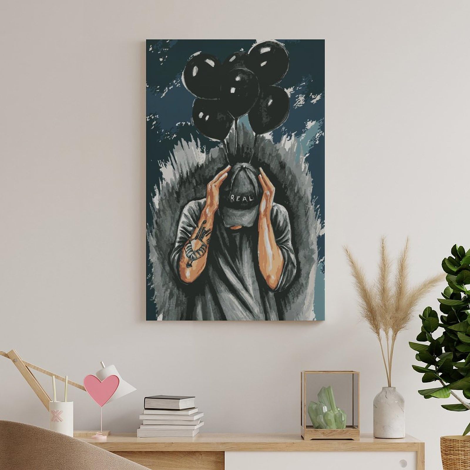 Poster su tela, motivo: cantante rap, hip hop, tutte le stelle, poster da parete per soggiorno, 40 x 60 cm