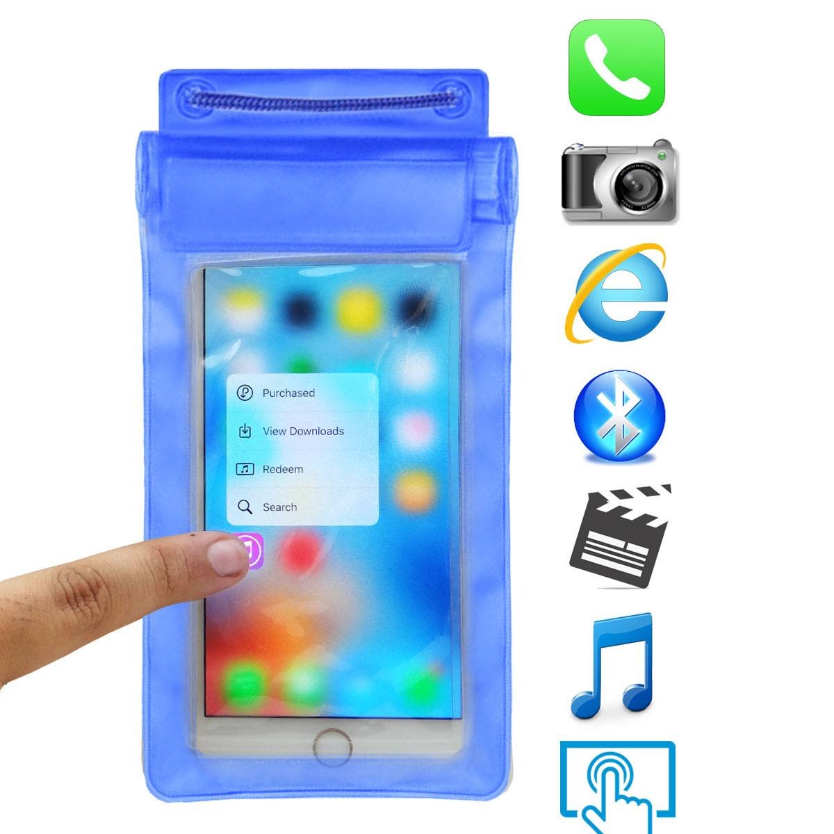 ACM Waterproof Bag Case Compatible with Ikall Z19 Pro Ultra Mobile (Rain,Dust,Snow & Water Resistant) Blue 4
