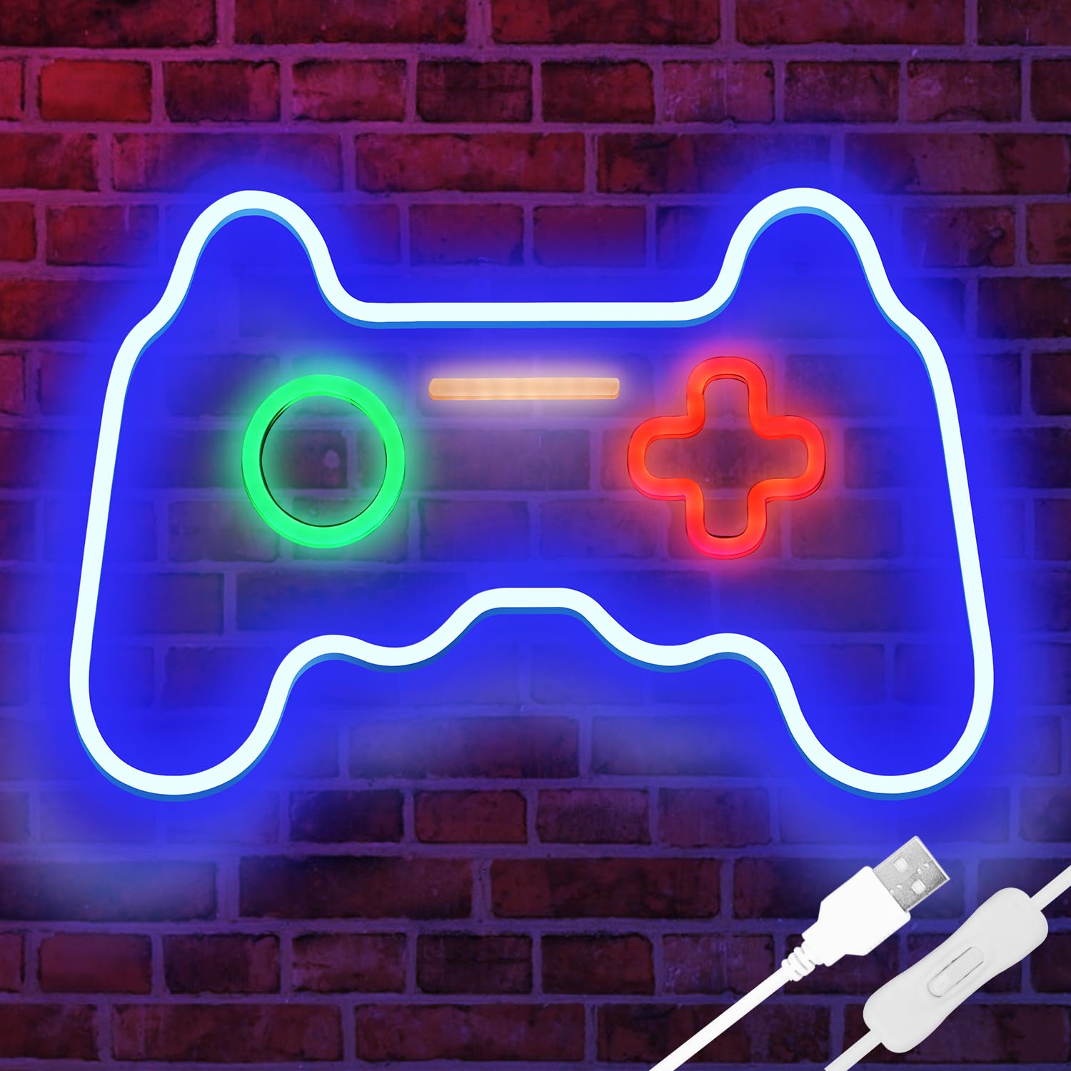 Gaming Neon Sign - Gamer Neon Light Gamepad Shape Light for Gamer Room Wall Decor Teen Boys' Game Rooms, Bedrooms