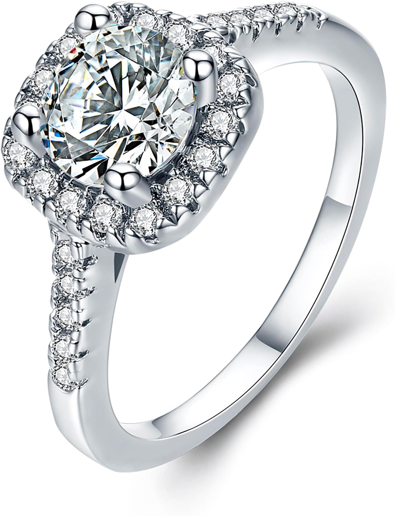 UFOORORings for Women, Promise Rings for Her, Christmas Gifts, Engagement Rings for Women Solitaire Crystal Wedding Rings for Her Fake Diamond Ring Christmas Gifts for Her