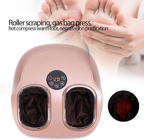 Miniatura 4 de Cocoarm Masajeador de pies con calor, vibración de compresión Shiatsu, máquina masajeadora de pies para fascitis plantar y neuropatía (rosa)